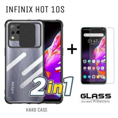 Case INFINIX HOT 10s Hard Case Fusion Sliding FREE Tempered Glass