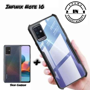 Case Infinix Note 10 Hard Case + Skin Carbon Garskin Infinix Note 10