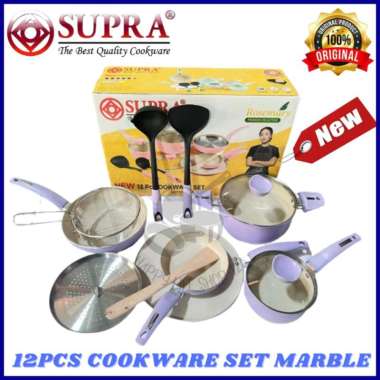 PANCI SUPRA 12 PCS PANCI SET SUPRA PREMIUM COOKWARE - PASTEL PINK / LAVENDER / TOSCA PASTEL PINK