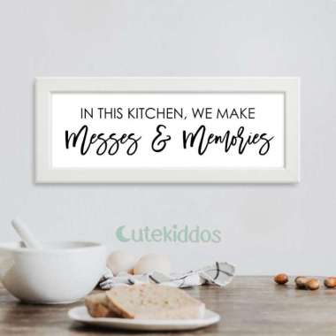 Hiasan Dinding Dekorasi Dapur Wall Decor kitchen Sign Pajangan Dapur Frame Putih