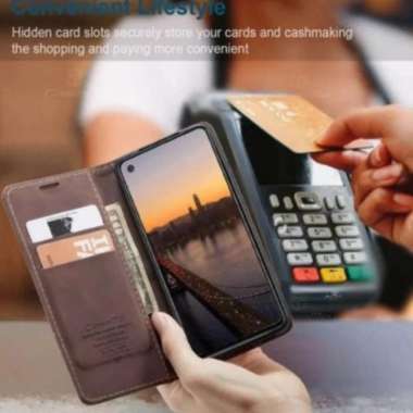 CASE CASEME OPPO A54 FLIP CASE DOMPET KULIT ORIGINAL Hitam