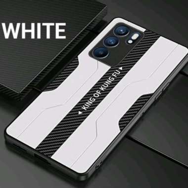CASE FASHION OPPO RENO 6 5G CARBON FIBER PROTECTION CAMERA Putih