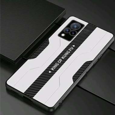 CASE FASHION VIVO V21 4G CARBON FIBER PROTECTION PHONSEL CAMERA Putih