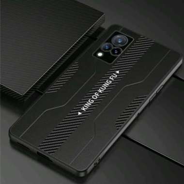 CASE FASHION VIVO V21 4G CARBON FIBER PROTECTION PHONSEL CAMERA Hitam