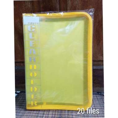 Penyimpan File Gambar Reksleting Clear Holder Zipper 20files Map transparan Raksleting isi 20 kanton