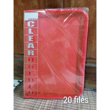 Penyimpan File Gambar Reksleting Clear Holder Zipper 20files Map transparan Raksleting isi 20 kanton
