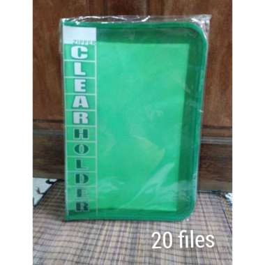 Penyimpan File Gambar Reksleting Clear Holder Zipper 20files Map transparan Raksleting isi 20 kanton