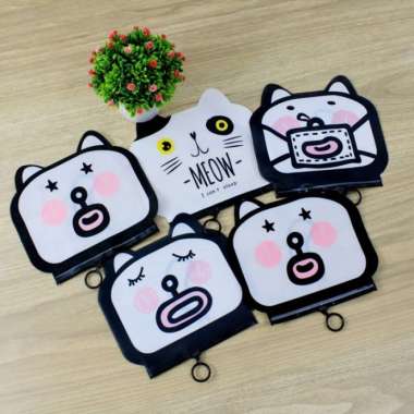 Tempat Pensil Zipper Meow And Doggy Grosir Multicolor