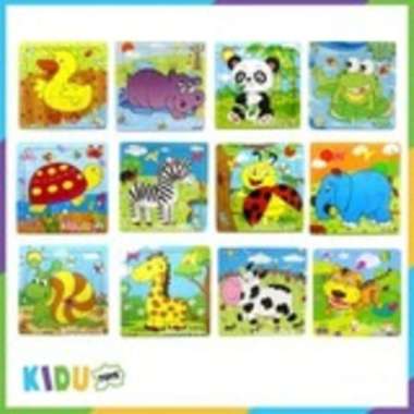 Mainan Kayu Edukasi Anak Puzzle Hewan / Mini Puzzle Hewan Kidu Toys Kumbang