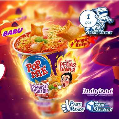Pop Mie Pangsit Jontor Kuah Pedes Dower [1 pcs] PopMie Popmi Cup Pedas