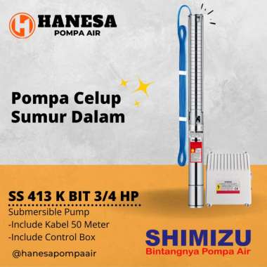 SHIMIZU SS 413 K BIT 0.75 HP W/ CABLE 50M Pompa Celup Sumur Dalam