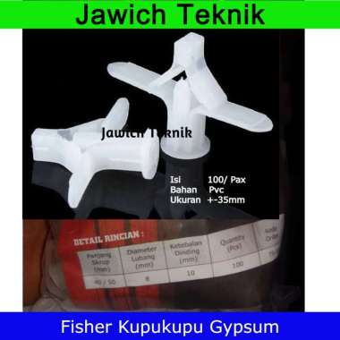 Fisher Gipsum Kupukupu 100/ Pax Sekrup Skrup gypsum