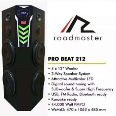 Speaker Aktif Roadmaster Pro Beat 212 | ProBeat 212 12" double woofer Digital