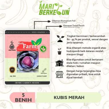 Benih Biji Bibit 5 Kubis Ungu/ Kubis Merah INDO FARM Kualitas Unggul Super INDO FARM