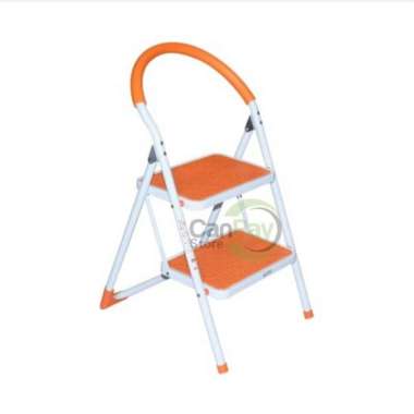 Krisbow Tangga Lipat Besi Dengan 2 Anak Tangga - Oranye Hitam