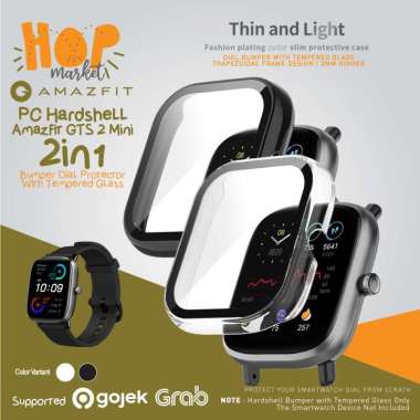 Hard Case PC Bumper 2in1 with Tempered Glass Screen Protector Cover for Amazfit GTS2 GTS 2 MINI Casi