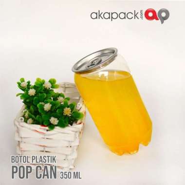 botol plastik Pet Can 350ml tutup kaleng MINIMAL 50pcs/ pop can trans
