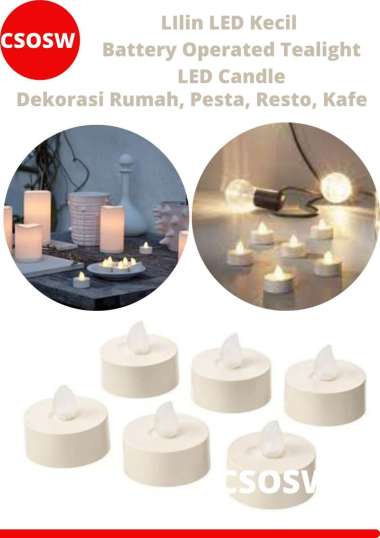 Lilin Kecil LED Built-In Battery Operated Tealight GODAFT Dekor Acara, Pesta, Rumah