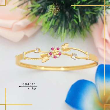 GELANG WANITA EMAS ASLI KADAR 300% DAN KADAR 375% GELANG EMAS WANITA REMAJA DEWASA GELANG BUNGA EMAS