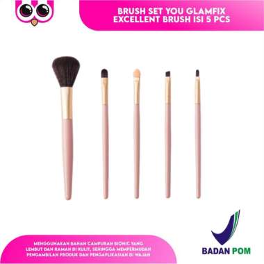 BRUSH SET YOU GLAMFIX EXCELLENT BRUSH ISI 5 PCS / KUAS MAKEUP / MAKEUP BRUSH