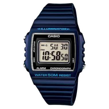 Casio Standar W-215H-2AVDF Alarm Chrono WR 50M [ Machtwatch ] Biru