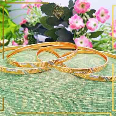GELANG KERONCONG EMAS ASLI KADAR 375 (8K) DAN KADAR 300 (6K) GELANG EMAS KERONCONG WANITA UKIR CANTI