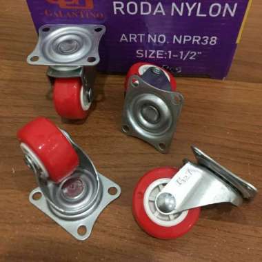 roda nelon 1.5inchi roda nilon merah 11/2" roda nylon kecil etalase