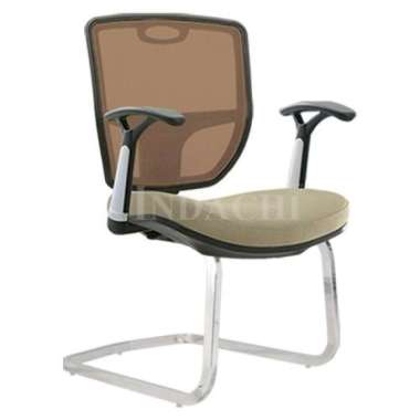 KURSI KANTOR INDACHI D-3006 VCR KAKI CHROME SAND JARING