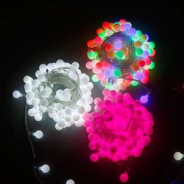 OEM ONE-C775 Lampu Tumbler LED Rainbow Motif Bola Salju / Lampu Tumblr 10 Meter Anggur Bulat Twinkle