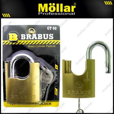 BRABUS GT60 Jaket Gembok Kuningan 60 mm Computer Key Brass Padlock