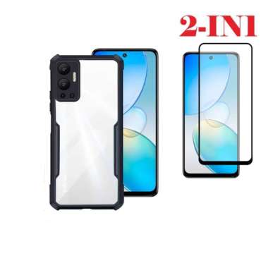 Promo Paket 2in1 Case Transparan Infinix Hot 12 / Hot 11 / Hot 11s Terbaru Free Tempered Glass Layar