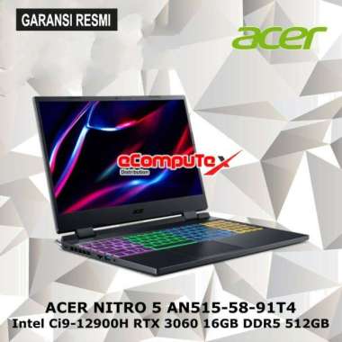 LAPTOP GAMING ACER NITRO 5 AN515-58-91T4 / CORE i9-12900H / NVIDIA GEFORCE RTX3060 6GB DDR6 RAM 16GB