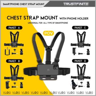 Chest Strap Handphone Set Mount Belt Strap Dada Hp Smartphone Vlogging Varian C