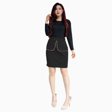 Rok Span Wanita Dewasa Casual Model Terbaru - Jfashion Zwetta XL Hitam