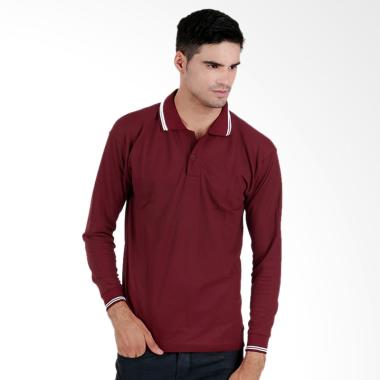 Elfs Shop Simple Kaos Polo Panjang Pria - Maroon