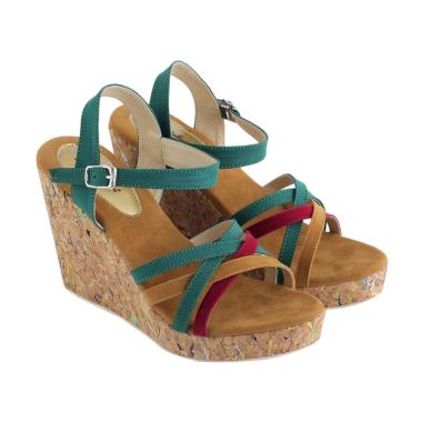 JK Collection JTI 4003 Sandal Wedges Wanita - Hijau