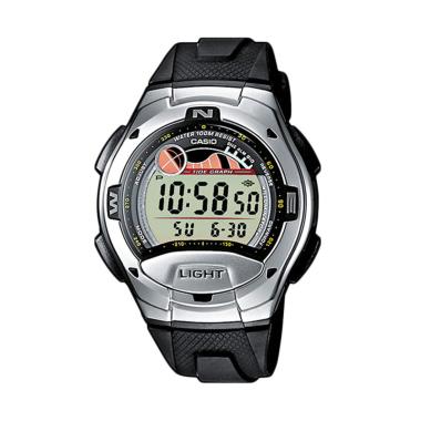 CASIO W-753-1A Moon Phase Indicator Jam Tangan Pria - Silver Silver