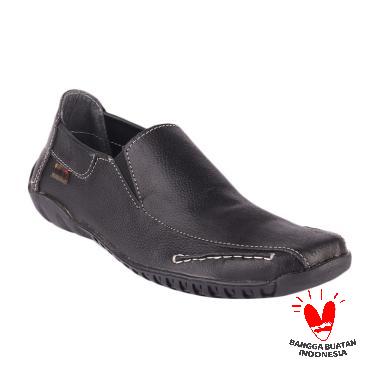 Blackkelly Slip On Carnation Kulit LDE 043 Sepatu Pria - Hitam