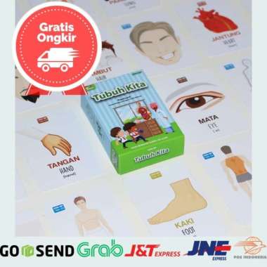 FLASH CARD Mainan Edukasi Anak Perempuan 3 Tahun Belajar Tubuh Kita