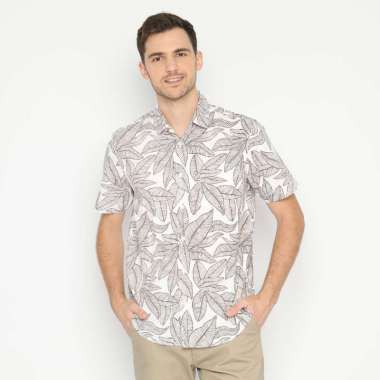 Platini Baju Kemeja Motif Hawai Pria Lengan Pendek Katun Coklat 73270 S