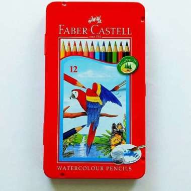Pensil Warna Water Colour Kemasan Kaleng/Tin Faber Castell 12 Warna Multicolor