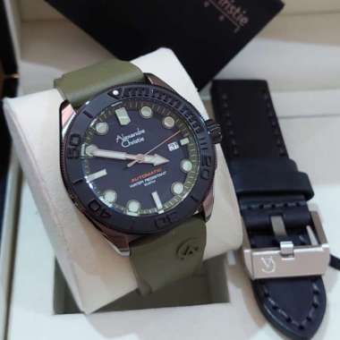 JAM TANGAN PRIA ALEXANDRE CHRISTIE AC 3042 AC3042 AUTOMATIC ORIGINAL BLACK GREEN