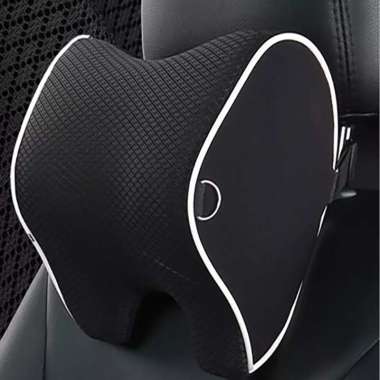 Bantal Leher Kepala Kursi Mobil Memory Foam Bantal Mobil hitam