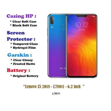 Lenovo Z5 2018 - L78011 - 6.2 inch - Case - Screen Protector - Battery - Dll Tempered Glass