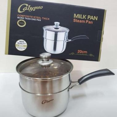 CALYPSO MILK PAN STEAM PAN PANCI SUSU 20 CM STAINLESS MURAH TEBAL TOP