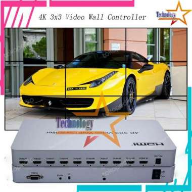 HDMI Video Wall Controller 3x3 U/ 9 TV Support IR dan Jack Audio 3.5mm