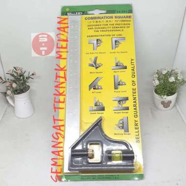 PENGGARIS SIKU TUKANG COMBINATION SQUARE WATERPASS 12" SELLERY 24-401