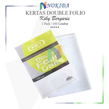 Nokida Kertas Folio Bergaris Kiky [100 Sheets] / Kertas Polio Kiki 1 Pak / Kertas Double Folio Garis