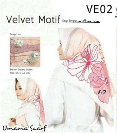 Segiempat Hijab Satin Velvet Umama Jilbab Kerudung Satin Velvet Umama