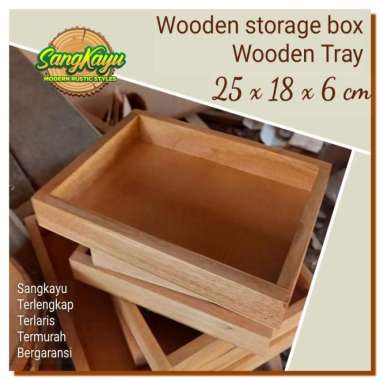 Nampan kayu 25x18x6cm Wooden Tray kotak kayu Wooden box kotak hantaran
